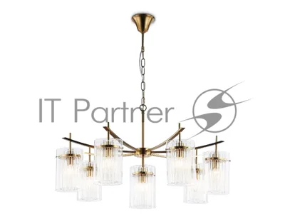 Люстра Ambrella light LH56033/7+1 BS/CL латунь/прозрачный E14*8 max 40W D790*1200