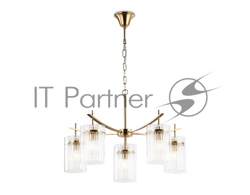 Люстра Ambrella light LH56031/5+1 BS/CL латунь/прозрачный E14*6 max 40W D680*1200