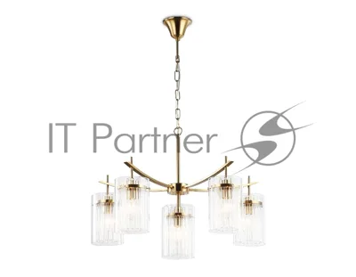 Люстра Ambrella light LH56031/5+1 BS/CL латунь/прозрачный E14*6 max 40W D680*1200