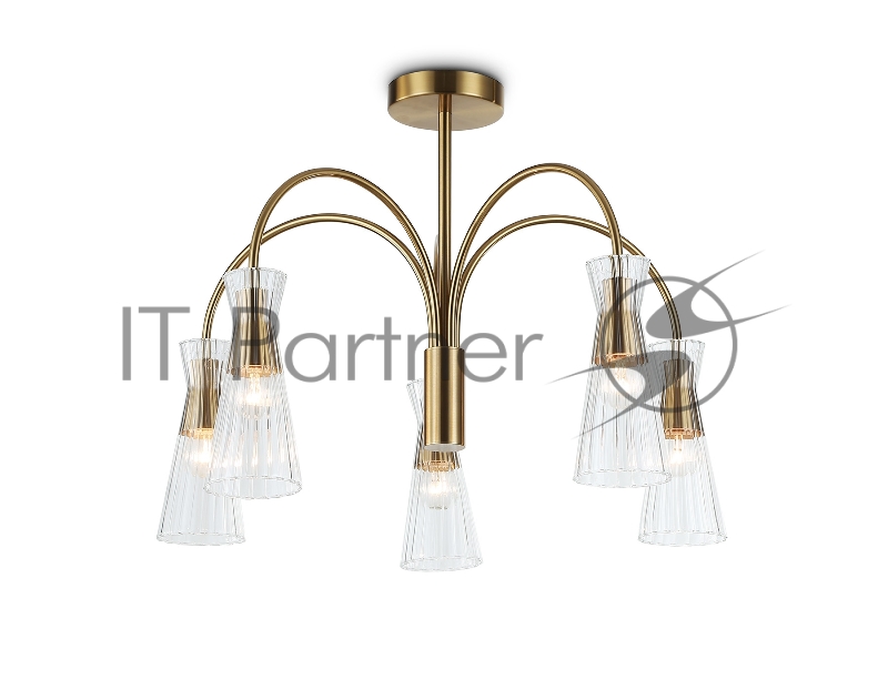 Люстра Ambrella light LH55701/5 BS/CL латунь/прозрачный E14*5 max 40W D600*440