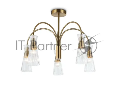 Люстра Ambrella light LH55701/5 BS/CL латунь/прозрачный E14*5 max 40W D600*440