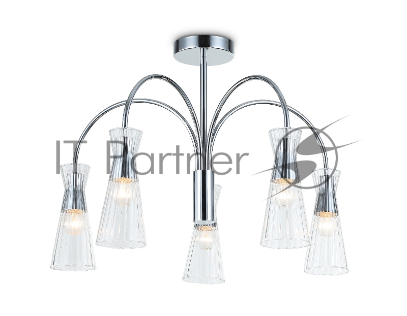 Люстра Ambrella light LH55651/5 СH/CL хром/прозрачный E14*5 max 40W D600*440