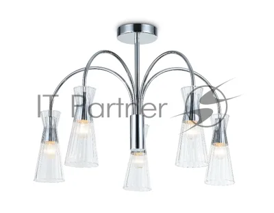 Люстра Ambrella light LH55651/5 СH/CL хром/прозрачный E14*5 max 40W D600*440