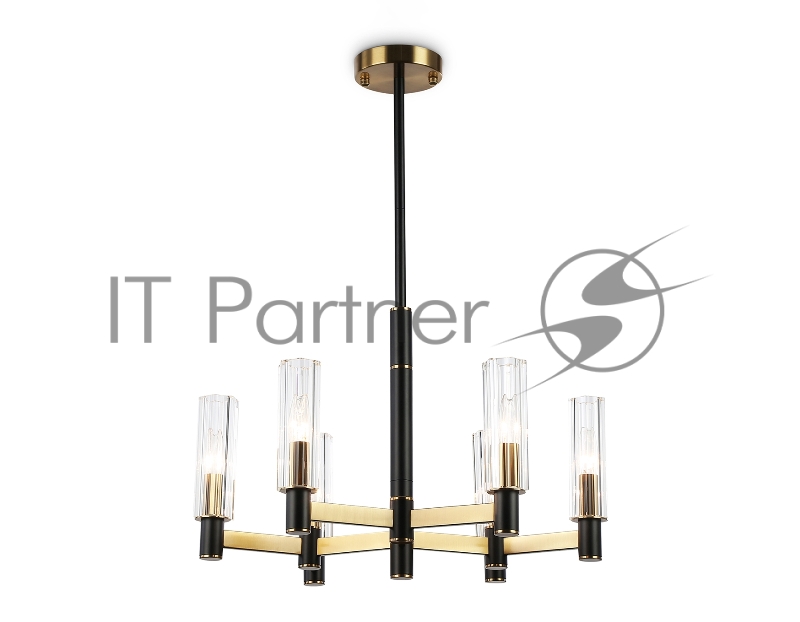 Люстра Ambrella light LH55511/6 BK/BS/CL черный/латунь/прозрачный E14*6 max 40W D570*760