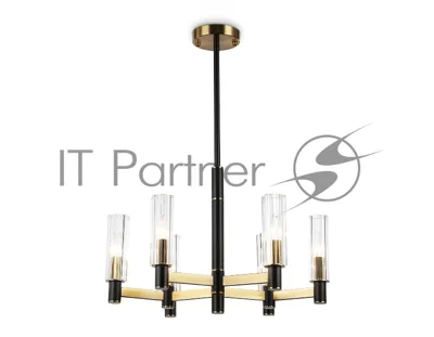 Люстра Ambrella light LH55511/6 BK/BS/CL черный/латунь/прозрачный E14*6 max 40W D570*760