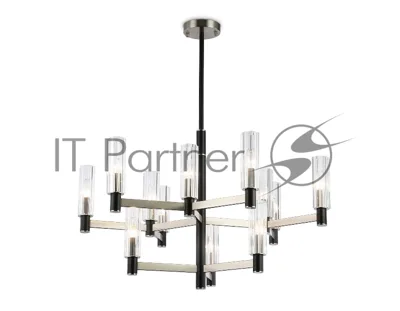 Люстра Ambrella light LH55505/12 SN/BK/CL сатин никель/черный/прозрачный E14*12 max 40W D860*905