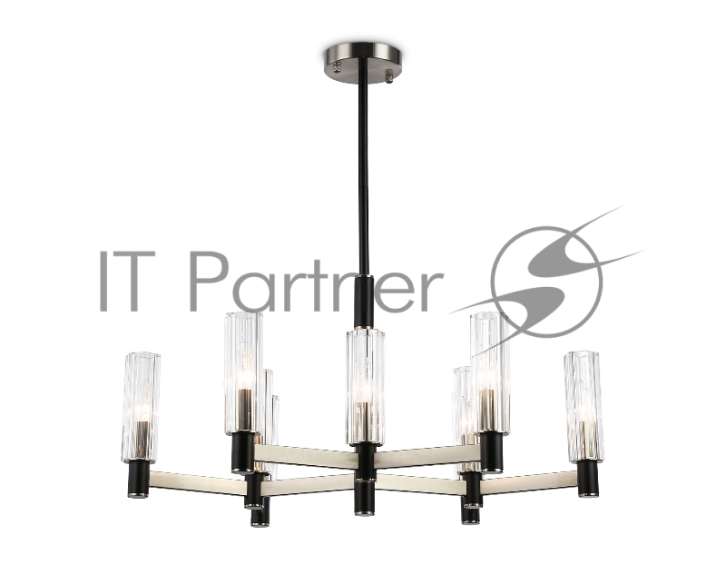 Люстра Ambrella light LH55503/9 SN/BK/CL сатин никель/черный/прозрачный E14*9 max 40W D760*760