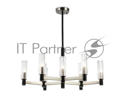 Люстра Ambrella light LH55503/9 SN/BK/CL сатин никель/черный/прозрачный E14*9 max 40W D760*760