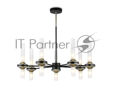 Люстра Ambrella light LH55353/14 BK/CGD/CL черный/золото/прозрачный G9/14 max 30W D750*690
