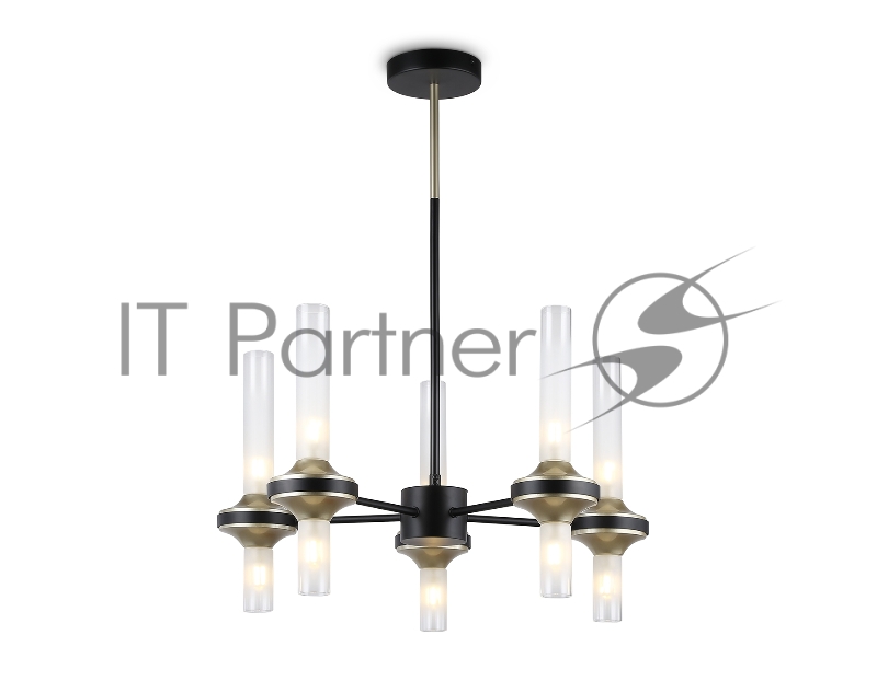 Люстра Ambrella light LH55351/10 BK/CGD/CL черный/золото/прозрачный G9/10 max 30W D550*690