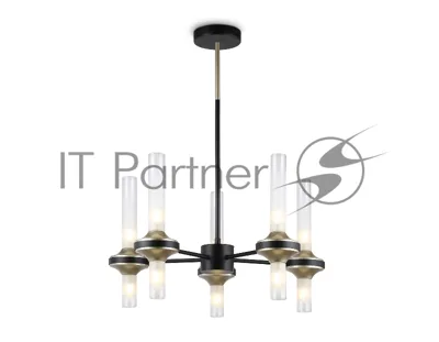 Люстра Ambrella light LH55351/10 BK/CGD/CL черный/золото/прозрачный G9/10 max 30W D550*690