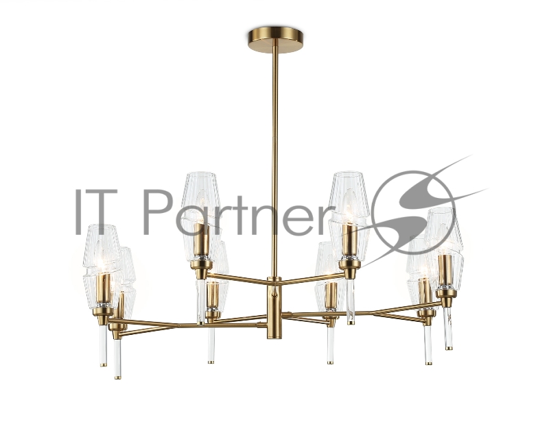 Люстра Ambrella light LH55202/8 BS/CL латунь/прозрачный E14*8 max 40W D800*520