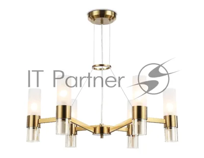 Люстра Ambrella light LH55114/6 BS/FR/TI латунь/белый матовый/янтарь E14*6 max 40W D650*1080
