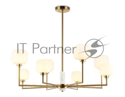Люстра Ambrella light LH53017/8 BS/FR латунь/белый матовый G9*8 max 40W D830*680
