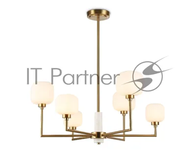 Люстра Ambrella light LH53015/6 BS/FR латунь/белый матовый G9*6 max 40W D690*680