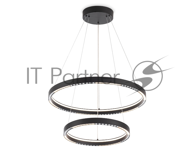Подвесной светодиодный светильник Ambrella light FL5865/2 BK черный 45W 3000K/4200K/6400K D600/400*830 (без ПДУ)