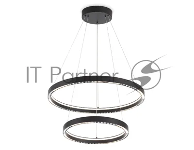Подвесной светодиодный светильник Ambrella light FL5865/2 BK черный 45W 3000K/4200K/6400K D600/400*830 (без ПДУ)