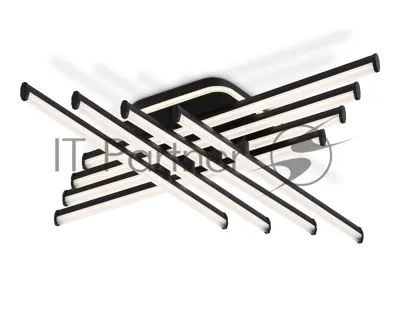 Потолочный светодиодный светильник Ambrella light FL6262 BK черный 130W 3000K-6400K 810*810*130 (ПДУ ИК)