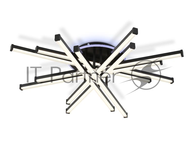 Потолочный светодиодный светильник Ambrella light FL6276 BK 119W черный 3000K-6400K+RGB 800*800*165 (ПДУ ИК)