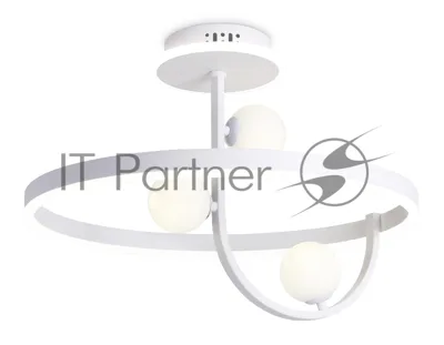 Потолочный светодиодный светильник Ambrella light FL66261/1+3 WH белый 56W 3000K-6400K+G9/3 D500*358 (ПДУ ИК)
