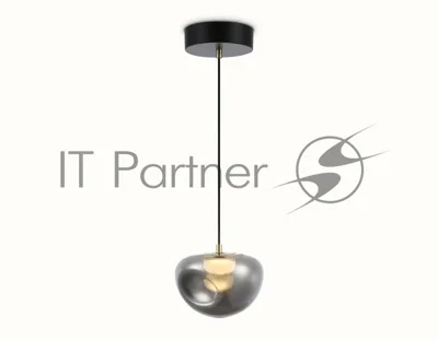 Подвесной светодиодный светильник Ambrella light LH12001 BK/GD/SM черный/золото/дымчатый 6W 3000K D180*145