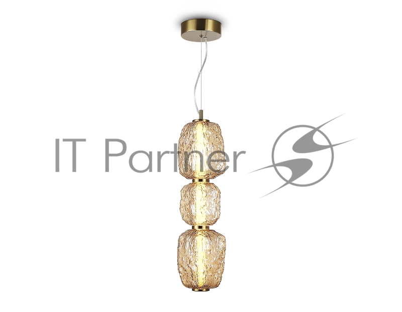 Подвесной светодиодный светильник Ambrella light LH30102 SB/TI бронза/янтарь 23W 3000K 140*140*1760