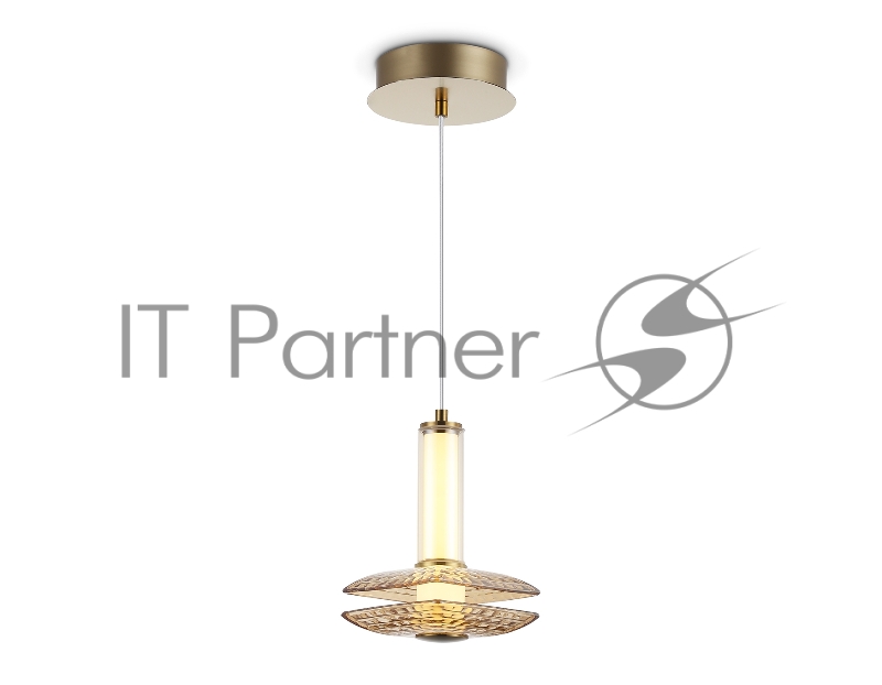 Подвесной светодиодный светильник Ambrella light LH31001 BS/TI латунь/янтарь 10W 3000K 150*150*240