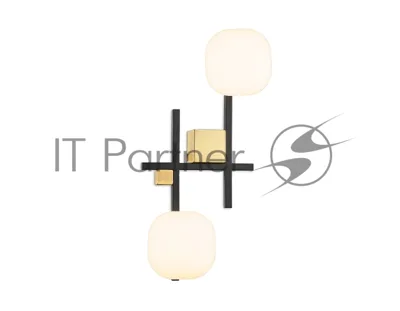 Настенный светильник Ambrella light LH51019/2 BK/BS/FR черный/латунь/белый матовый G9*2 max 28W 230*170*480