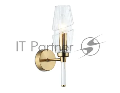 Настенный светильник Ambrella light LH55204 BS/CL латунь/прозрачный E14 max 40W 150*80*280