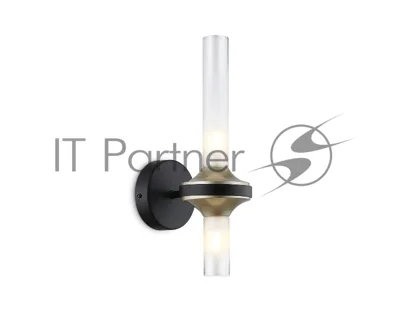Настенный светильник Ambrella light LH55355/2 BK/CGD/CL черный/золото/прозрачный G9/2 max 30W 150*100*320