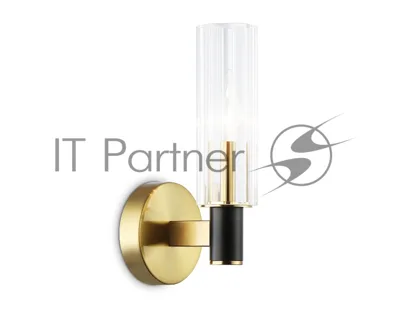 Настенный светильник Ambrella light LH55517 BK/BS/CL черный/латунь/прозрачный E14 max 40W 120*100*250