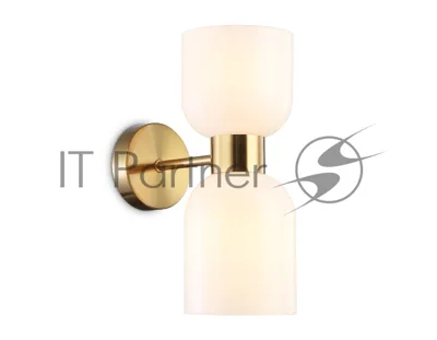 Настенный светильник Ambrella light LH56097/2 BS/FR латунь/белый матовый E14*2 max 40W 215*120*300