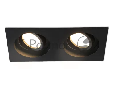 Встраиваемый поворотный точечный светильник Ambrella light TN102760/2 BK черный IP20 GU5.3/2 200*100*32