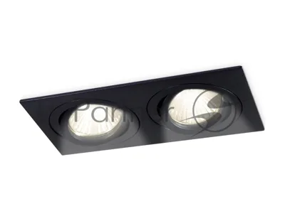 Встраиваемый поворотный точечный светильник Ambrella light TN102627/2 BK черный GU5.3 175*95*28
