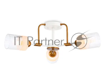 Светильник Ambrella light TR303321/3 WH/GD/CL/FR белый/золото/прозрачный/белый матовый E27*3 max 60W D620*210