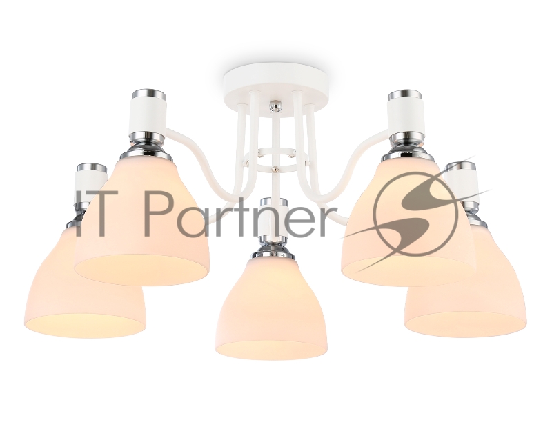 Светильник Ambrella light TR303305/5 WH/CH/FR белый/хром/белый матовый E27*5 max 60W D600*270