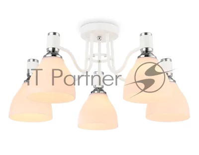 Светильник Ambrella light TR303305/5 WH/CH/FR белый/хром/белый матовый E27*5 max 60W D600*270