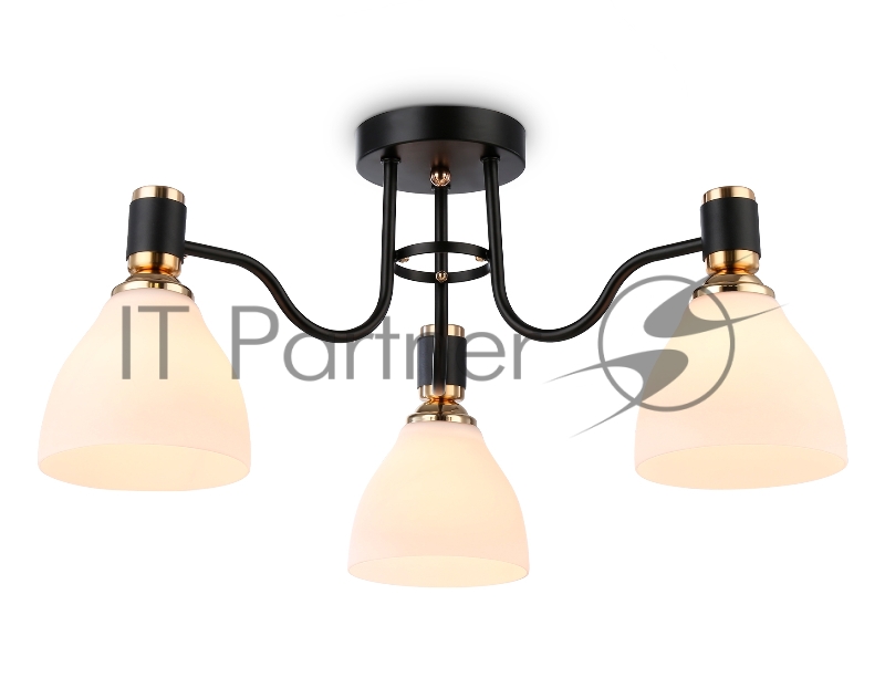 Светильник Ambrella light TR303303/3 BK/GD/FR черный/золото/белый матовый E27*3 max 60W D600*270