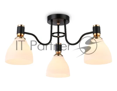 Светильник Ambrella light TR303303/3 BK/GD/FR черный/золото/белый матовый E27*3 max 60W D600*270