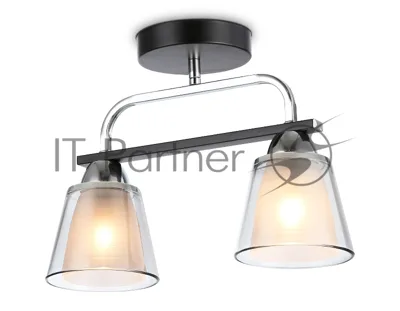 Светильник Ambrella light TR303231/2 BK/CH/SM/FR черный/хром/дымчатый/белый матовый E27*2 max 60W 340*120*250