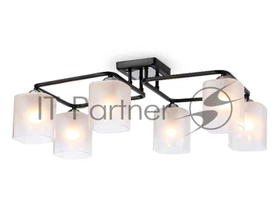 Светильник Ambrella light TR303224/6 BK/CH/FR черный/хром/белый матовый E27*6 max 60W 615*390*220