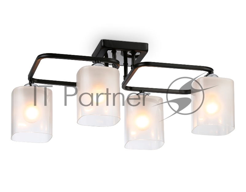 Светильник Ambrella light TR303222/4 BK/CH/FR черный/хром/белый матовый E27*4 max 60W 530*290*220