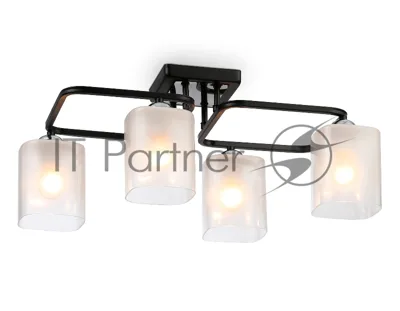 Светильник Ambrella light TR303222/4 BK/CH/FR черный/хром/белый матовый E27*4 max 60W 530*290*220