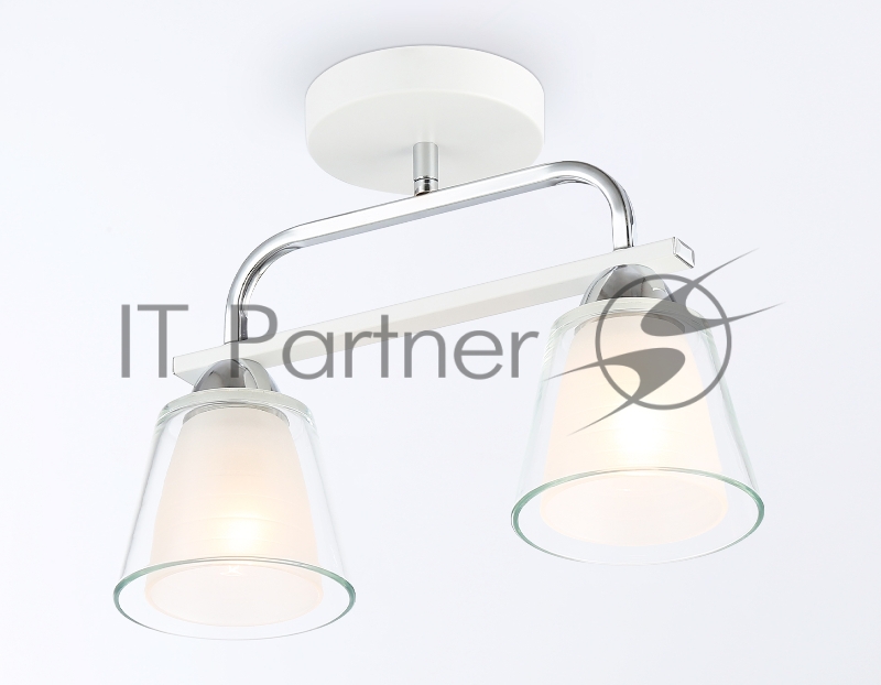 Светильник Ambrella light TR303229/2 WH/CH/CL/FR белый/хром/прозрачный/белый матовый E27*2 max 60W 340*120*250