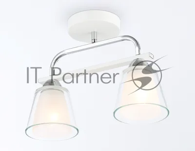 Светильник Ambrella light TR303229/2 WH/CH/CL/FR белый/хром/прозрачный/белый матовый E27*2 max 60W 340*120*250
