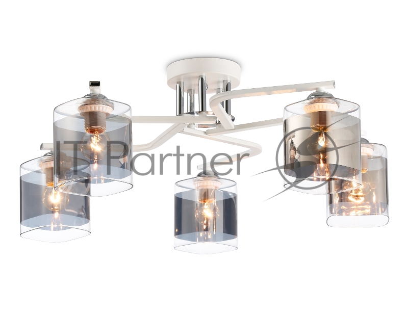 Светильник Ambrella light TR303219/5 WH/CH/SM белый/хром/дымчатый E27*5 max 60W D580*250