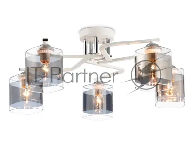 Светильник Ambrella light TR303219/5 WH/CH/SM белый/хром/дымчатый E27*5 max 60W D580*250