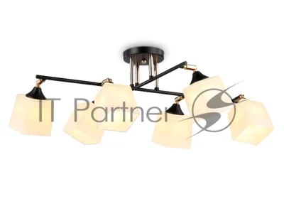 Светильник Ambrella light TR303089/6 BK/FGD/FR черный/золото/белый матовый E27/6 max 40W 800*580*250