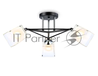 Светильник Ambrella light TR303072/3 BK/CH/FR черный/хром/белый матовый E27/3 max 40W D560*250