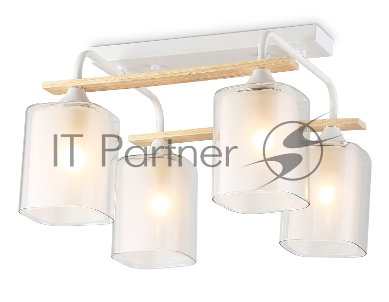 Светильник Ambrella light TR3033246/4 WH/WD белый/дерево E27/4 max 60W 340*340*245